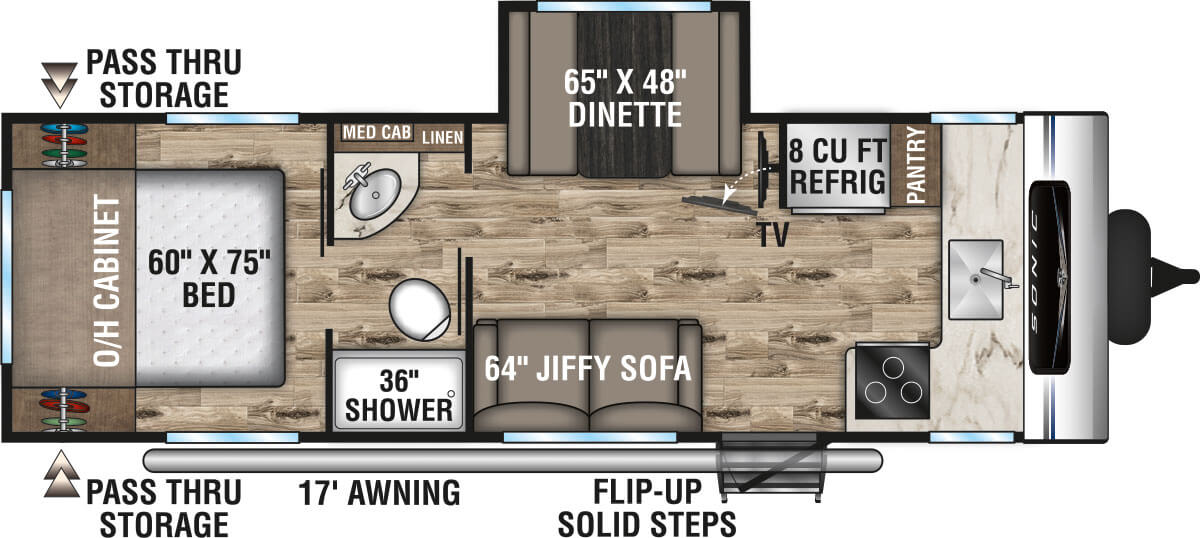 2022 Venture RV Sonic SN241VFK Travel Trailer Floorplan