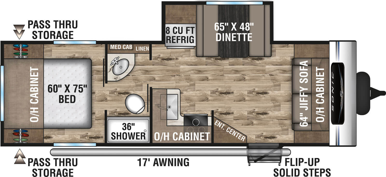 2022 Venture RV Sonic SN241VFL Travel Trailer Floorplan