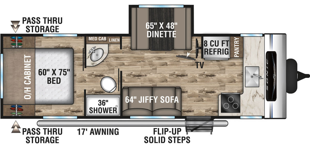 2022 Venture RV Sonic SN241VFK Travel Trailer Floorplan