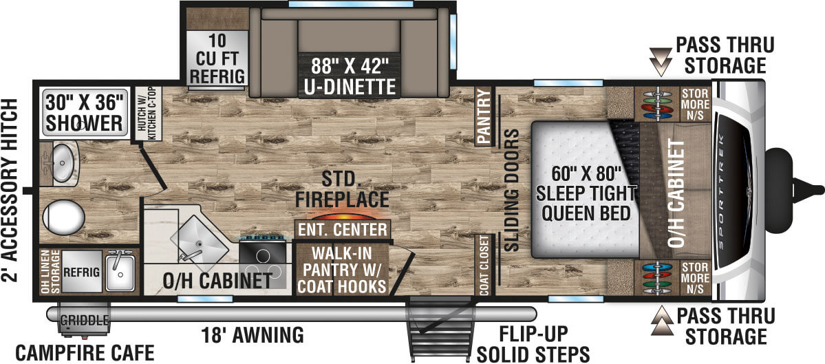 2022 Venture RV SportTrek ST241VMS Travel Trailer Floorplan