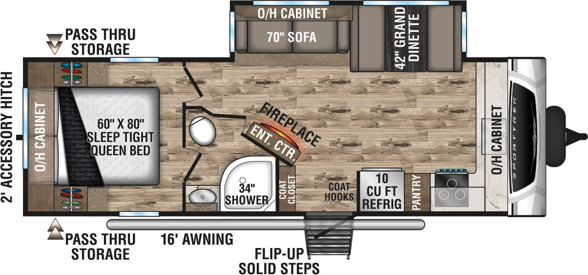 2022 Venture RV SportTrek ST251VFK Travel Trailer Floorplan