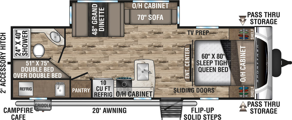 2022 Venture RV SportTrek ST270VBH Travel Trailer Floorplan