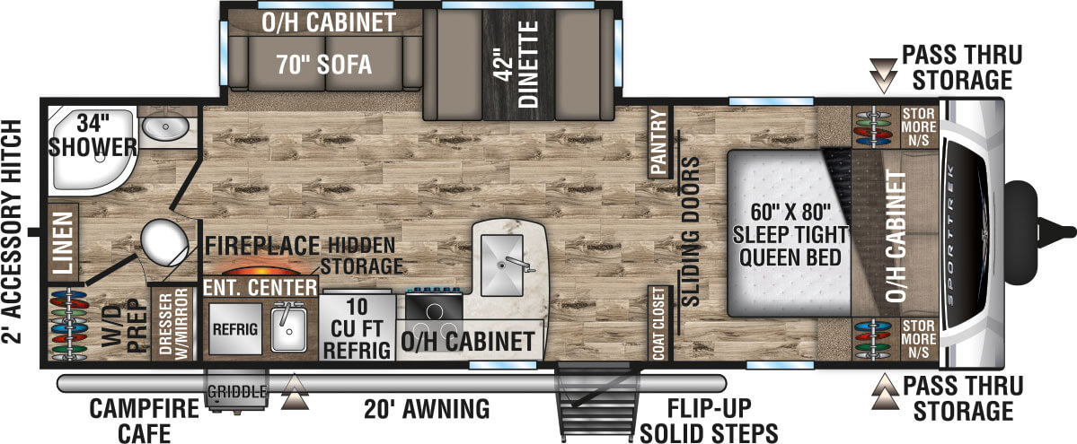 2022 Venture RV SportTrek ST271VMB Travel Trailer Floorplan