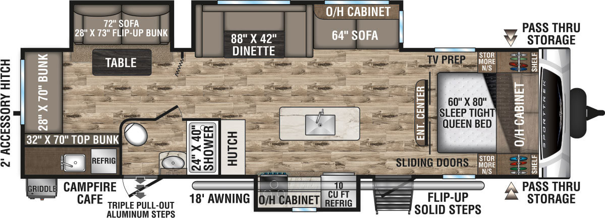 2022 Venture RV SportTrek ST320VIK Travel Trailer Floorplan