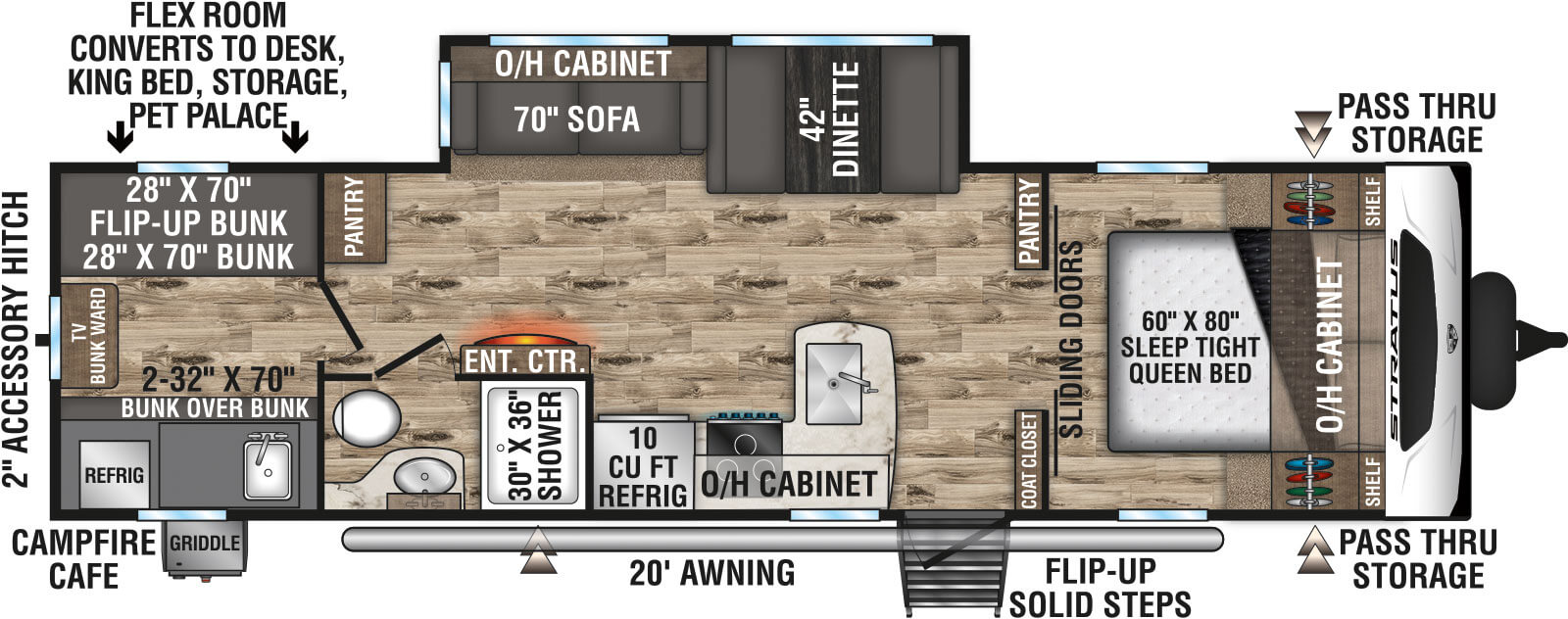 2022 Venture RV Stratus SR291VQB Travel Trailer Floorplan