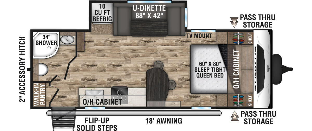 2022 Venture RV Stratus SR231VRB Travel Trailer Floorplan