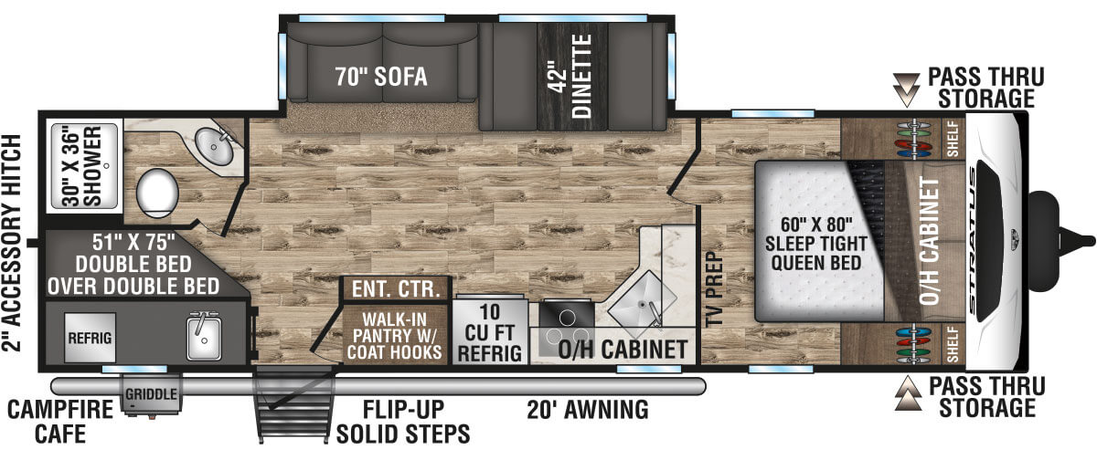 2022 Venture RV Stratus SR281VBH Travel Trailer Floorplan