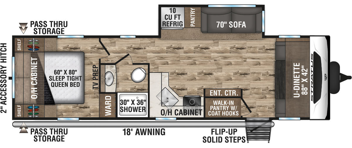 2022 Venture RV Stratus SR281VFD Travel Trailer Floorplan