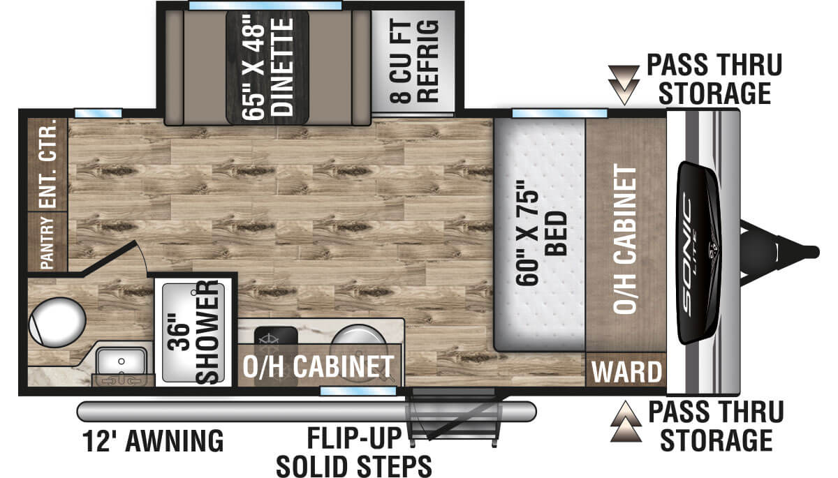 2023 Venture RV Sonic Lite SL169VMK Travel Trailer Floorplan