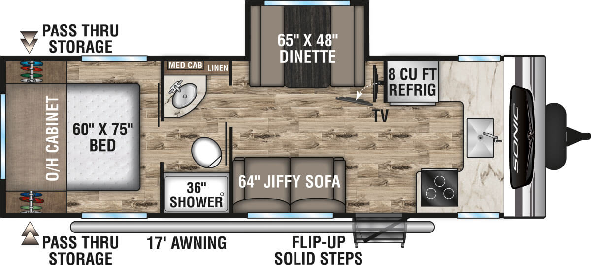 2023 Venture RV Sonic SN241VFK Travel Trailer Floorplan