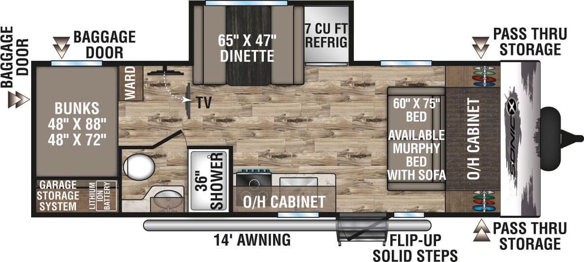 2023 Venture RV Sonic Lite SN211VDBX Travel Trailer Floorplan