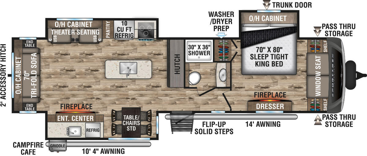 2023 Venture RV SportTrek Touring Edition STT343VIK Travel Trailer Floorplan