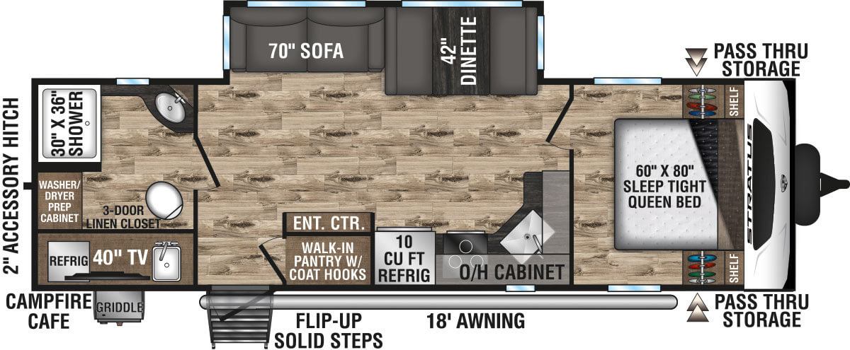 2023 Venture RV Stratus SR261VRB Travel Trailer Floorplan