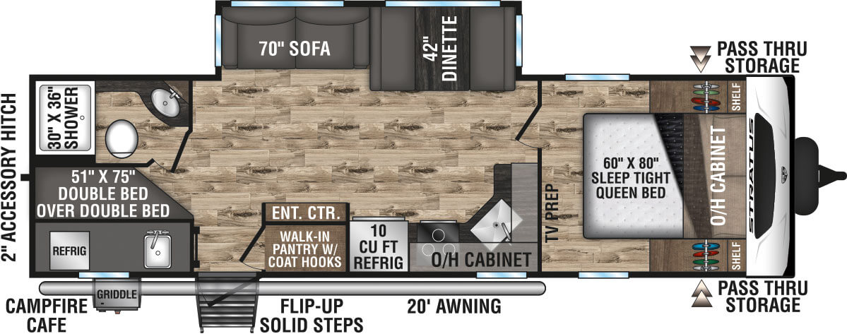 2023 Venture RV Stratus SR281VBH Travel Trailer Floorplan