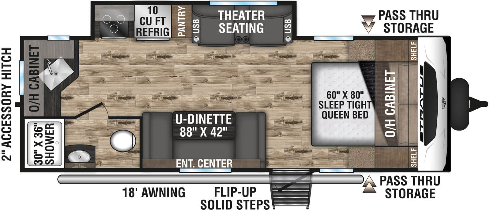 2023 Venture RV Stratus SR221VRK Travel Trailer Floorplan