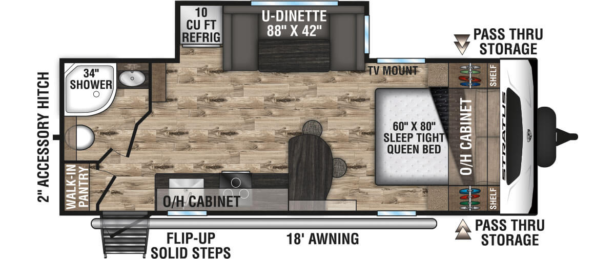 2023 Venture RV Stratus SR231VRB Travel Trailer Floorplan