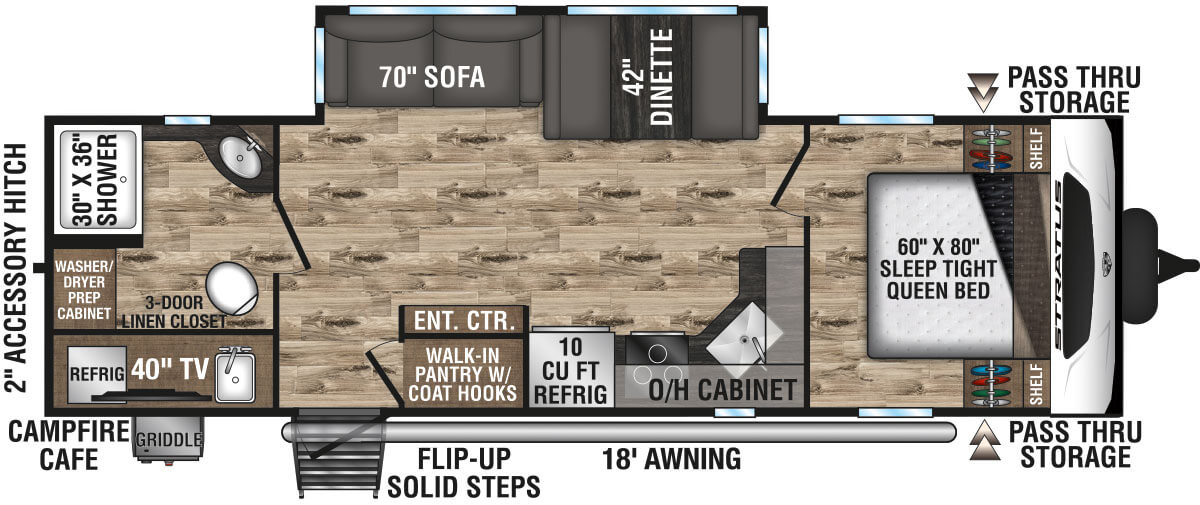 2023 Venture RV Stratus SR261VRB Travel Trailer Floorplan