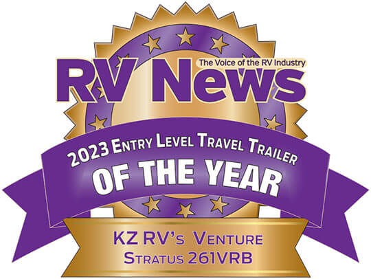 RV News 2023 Entry Level Travel Trailer of the Year Award Venture Stratus SR261VRB