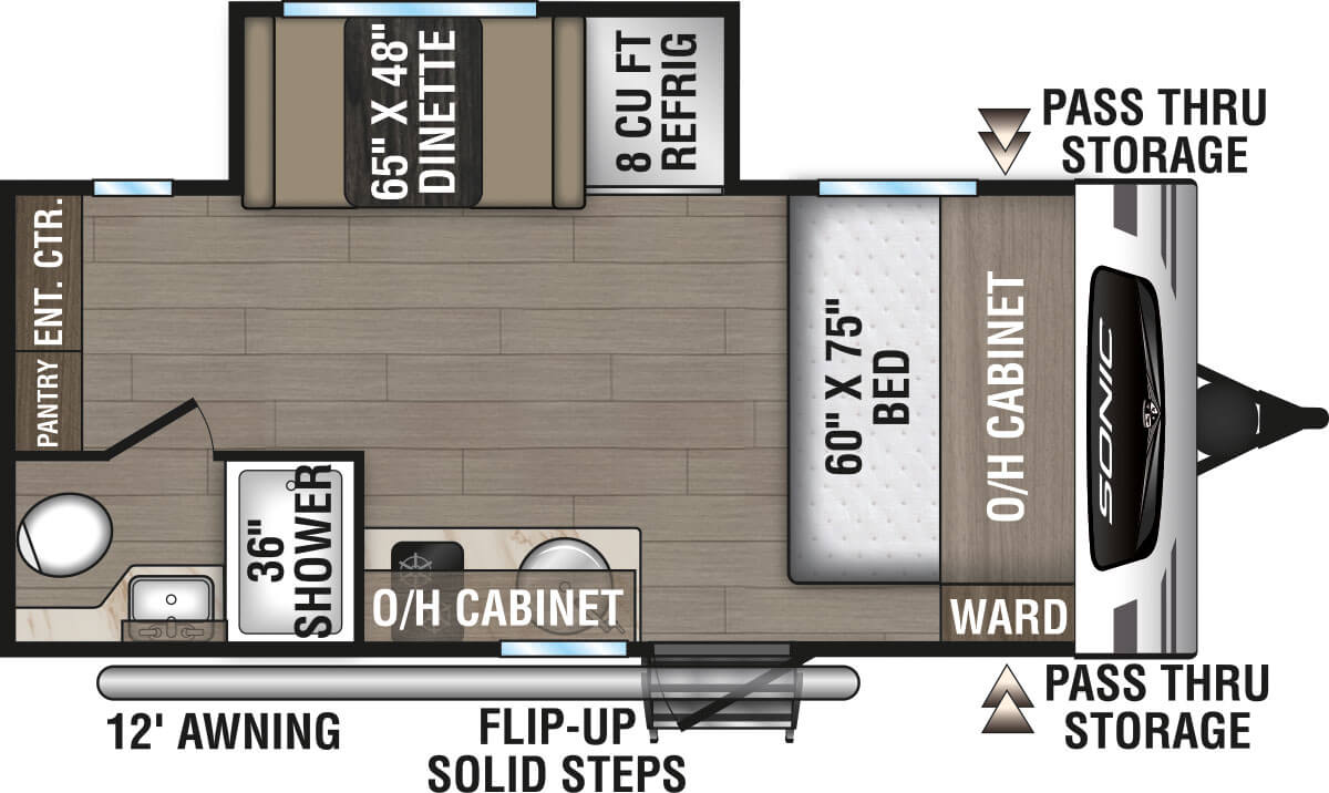 2024 Venture RV Sonic Lite SL169VMK Travel Trailer Floorplan