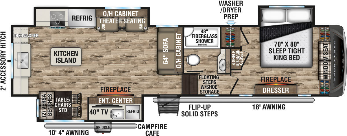 2024 Venture RV SportTrek Touring Edition STTF353VRK Fifth Wheel Floorplan