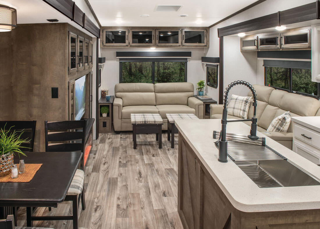 2024 Venture RV SportTrek Touring Edition STTF353VIK Fifth Wheel Living Room