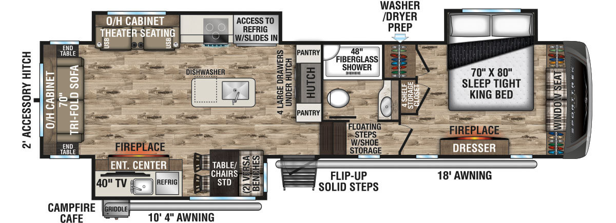 2024 Venture RV SportTrek Touring Edition STTF353VIK Fifth Wheel Floorplan