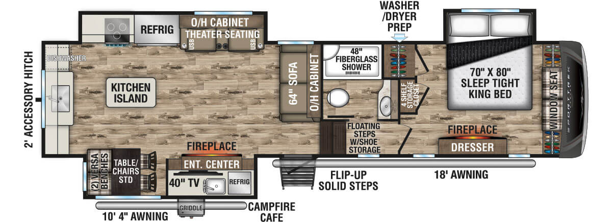 2024 Venture RV SportTrek Touring Edition STTF353VRK Fifth Wheel Floorplan