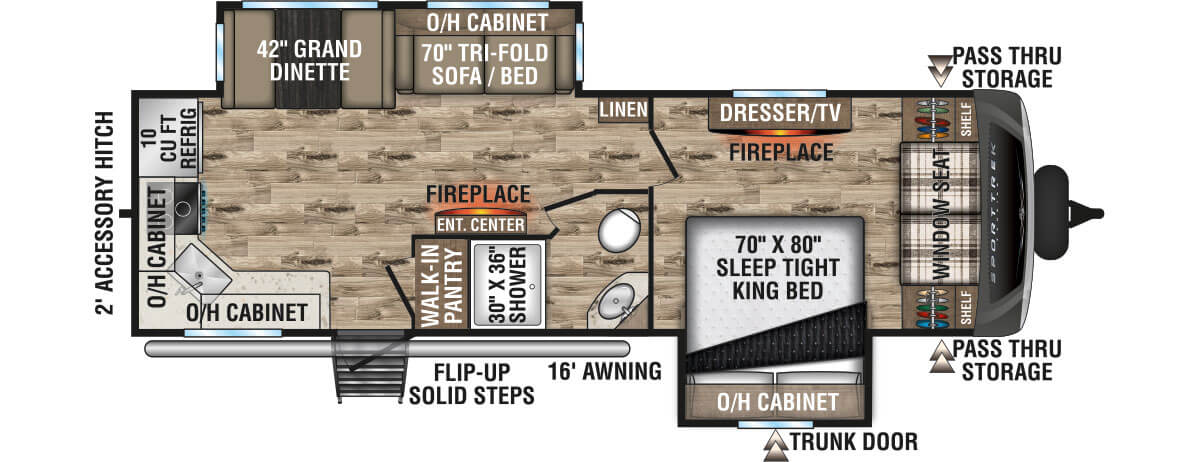 2024 Venture RV SportTrek Touring Edition STT272VRK Travel Trailer Floorplan