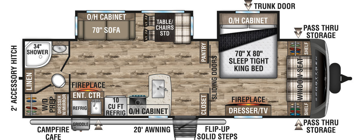 2024 Venture RV SportTrek Touring Edition STT302VRB Travel Trailer Floorplan