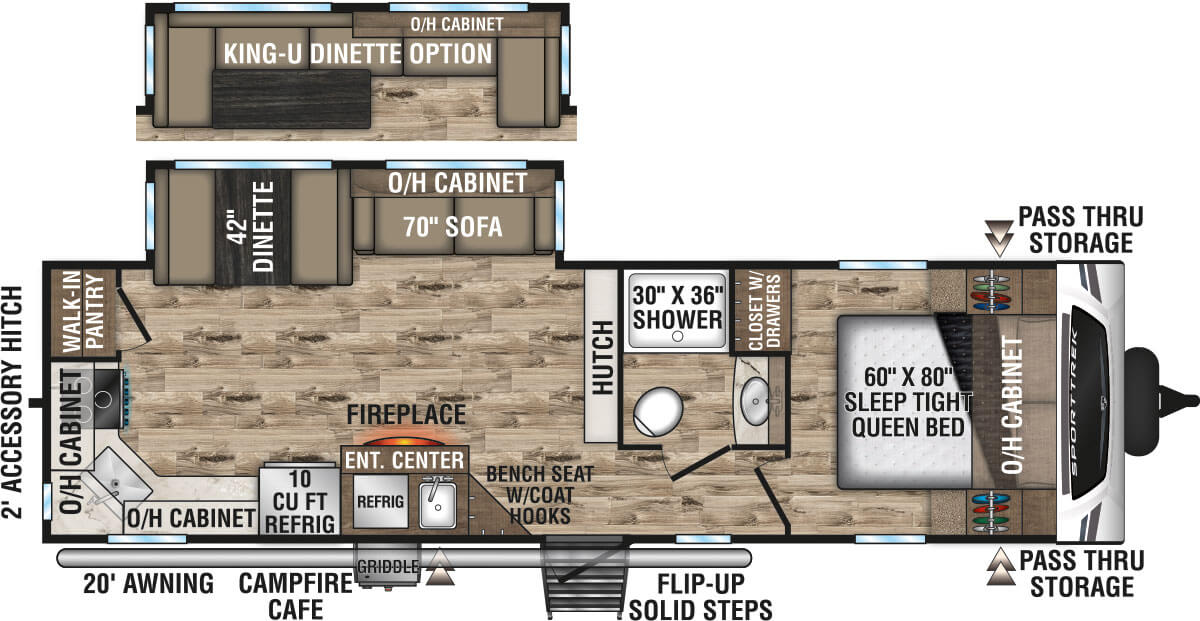 2024 Venture RV SportTrek ST291VRK Travel Trailer Floorplan