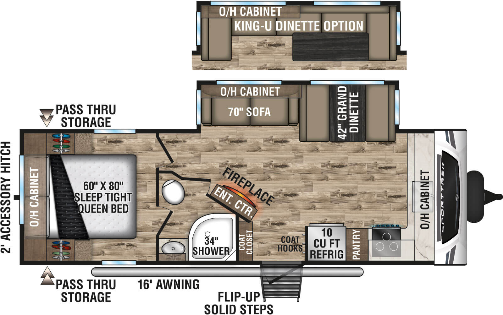 2024 Venture RV SportTrek ST251VFK Travel Trailer Floorplan