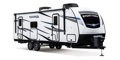 2024 Venture RV SportTrek ST251VRK Travel Trailer Exterior Front 3-4 Door Side