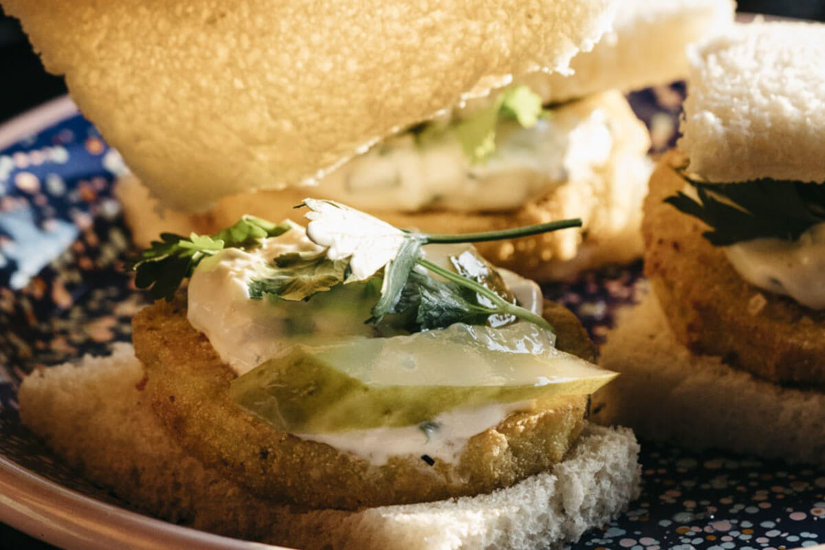 New England Fried Eggplant Sliders