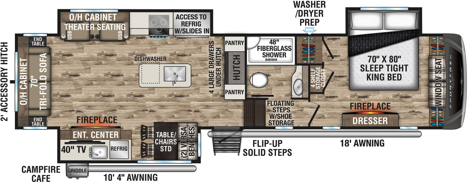 2024 Venture RV SportTrek Touring Edition STTF353VIK Fifth Wheel Floorplan